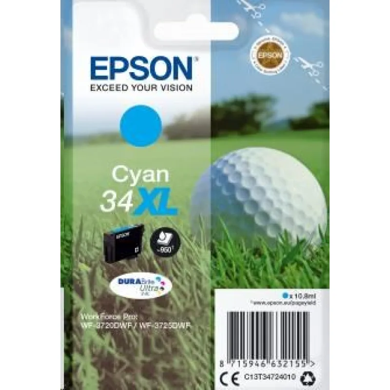 Atramentová tyčinka EPSON Singlepack "Golf" Cyan 34XL DURABrite Ultra Ink…