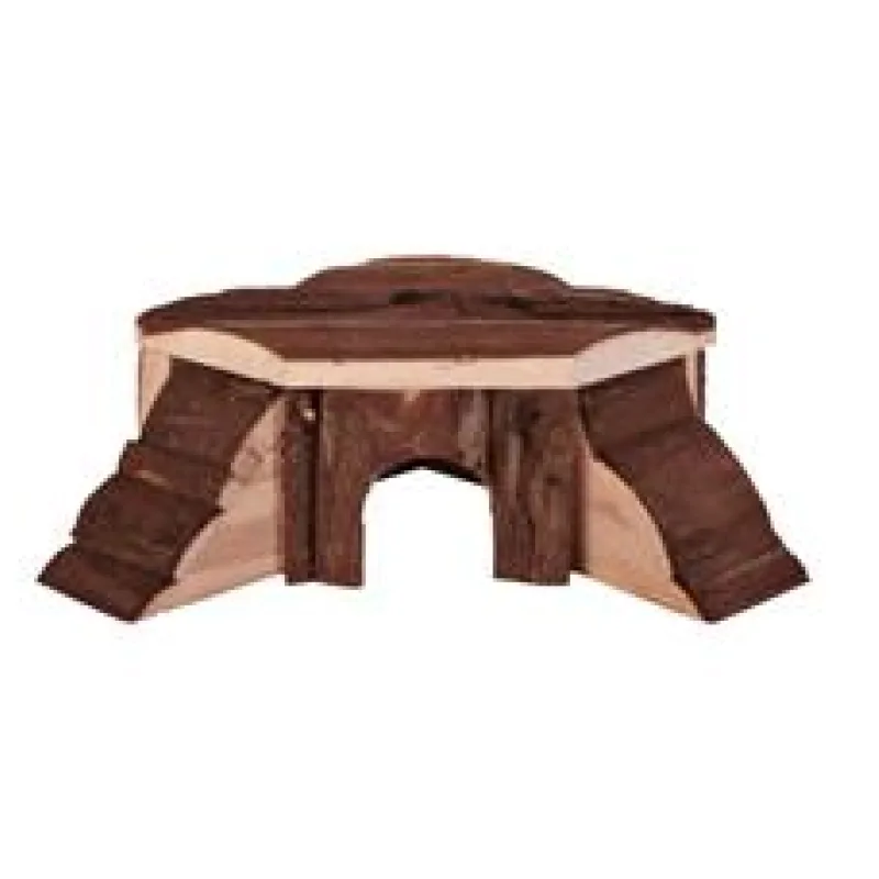 Dřevěný domek rohový THORDIS pro myši, křečky 21x7x19/19 cm