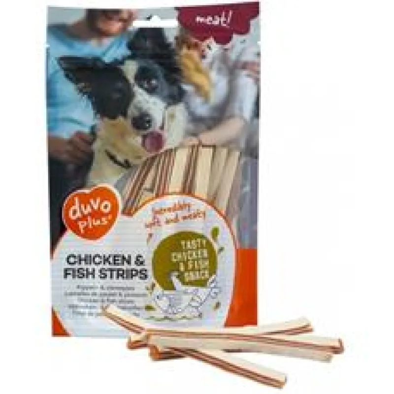 Duvo+ dog Meat! Chicken & fish strips 80g