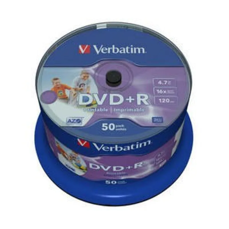 VERBATIM DVD+R(50-Pack)Vreteno/ Printable/ 16x/ 4.7 GB/ DLP 43512