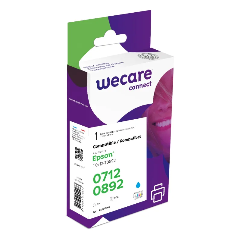 WECARE ARMOR ink kompatibilný s EPSON C13T07124012, modrá/ cyan pigm.…