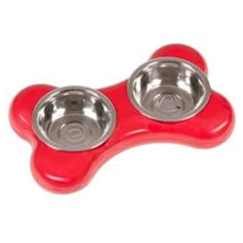 Karlie Miska nerez KOST 2x400ml/36x22x8cm/červená