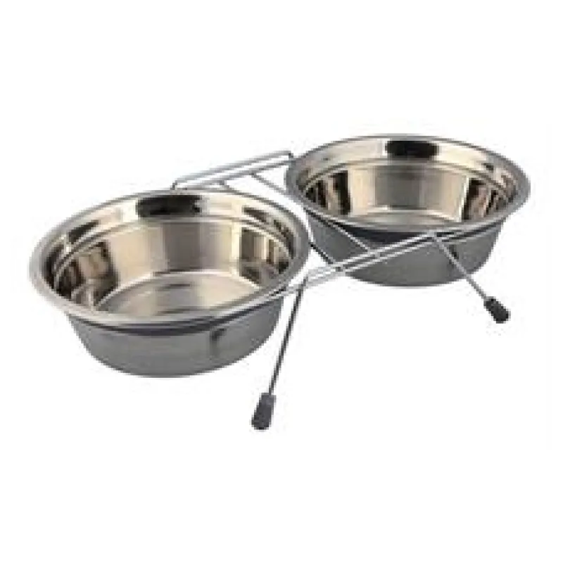 Nerez stojánek + 2 misky se silikonovým kroužkem 1500 ml/ 21 cm