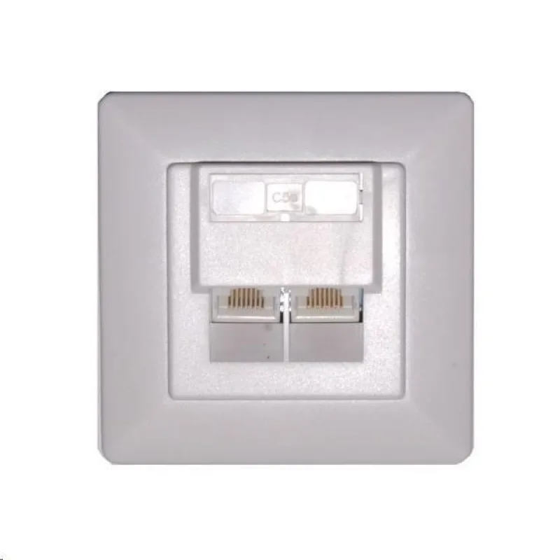 Zásuvka UTP 2x RJ45 Cat6, duální svorkovnice, pod omítku ZASO2W66NNIPS