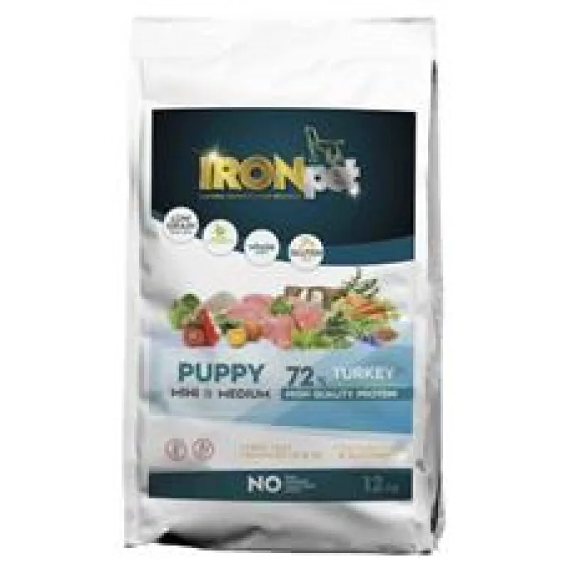 IRONpet Dog Puppy Mini & Medium Turkey (Krůta) 2 x 12 kg