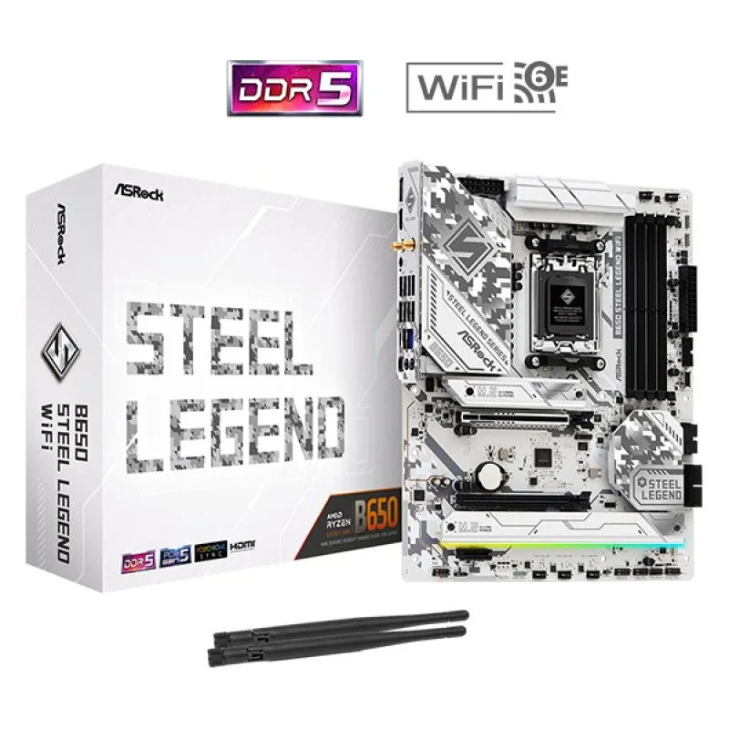 ASRock MB Sc AM5 B650 Steel Legend WiFi , AMD B650, 4xDDR5, 1xDP, …