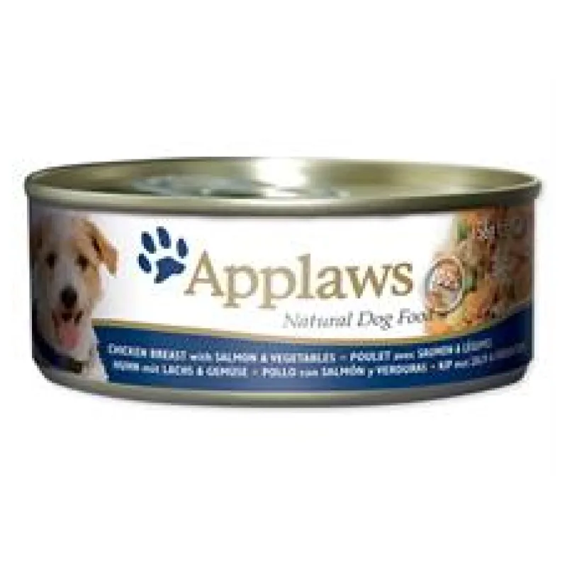 Konzerva APPLAWS Dog Chicken, Salmon & Rice 156 g