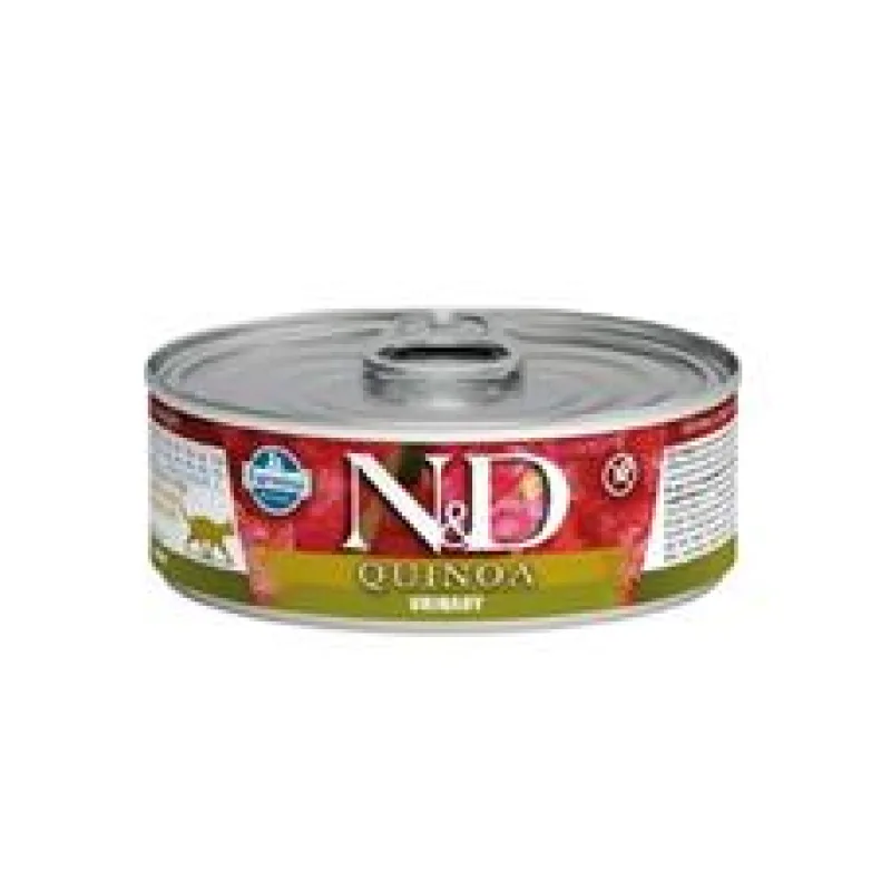 N&D CAT QUINOA Urinary Duck & Cranberry 80 g + 1ks ZDARMA