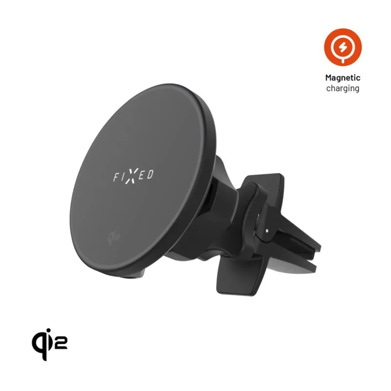 FIXED MagRound 2, držiak s bezdrôtovým nabíjaním,15W, Qi2, čierny FIXMRO2…