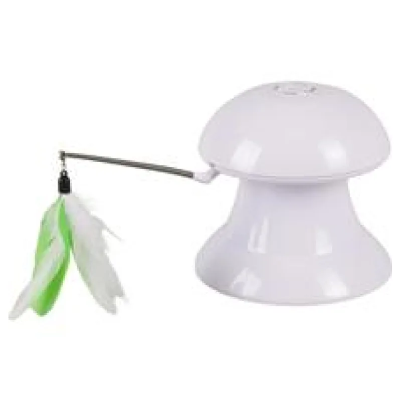 Flamingo Interaktivní hračka pro kočky lazer a peří 2v1 18 x 17cm