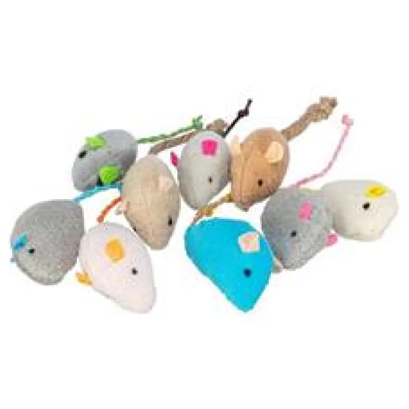 Myška plyšová s catnipem, 5 cm, různé barvy 1 ks