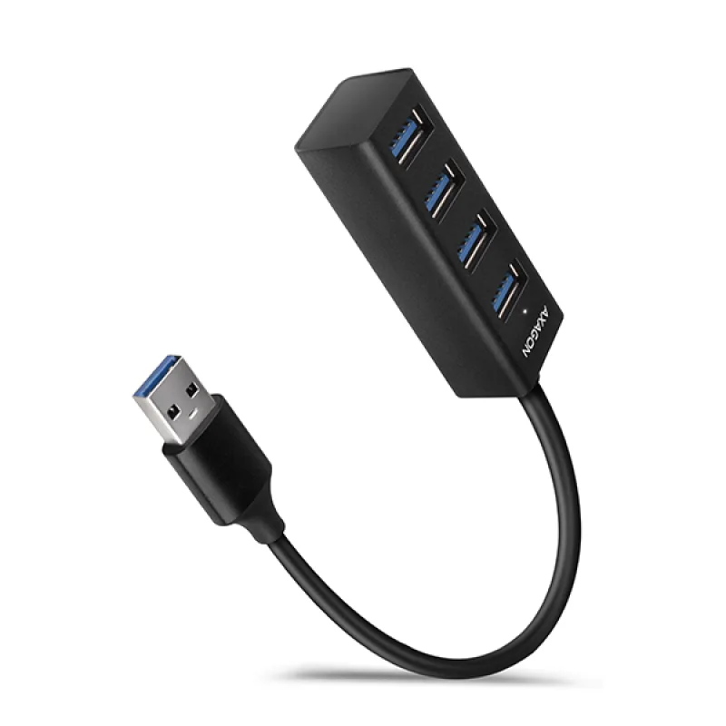 AXAGON HUE-M1A, 4x USB 3.2 Gen 1 MINI hub, kovový, kábel USB-A 20cm HUE…