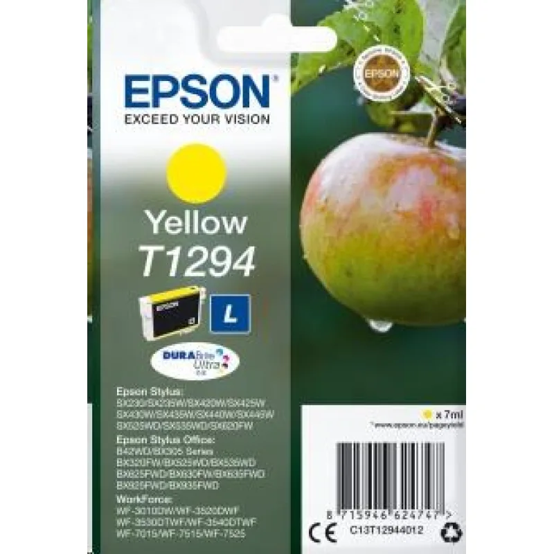 Atramentová tyčinka EPSON Single Pack "Apple" Yellow T1294 DURABrite…
