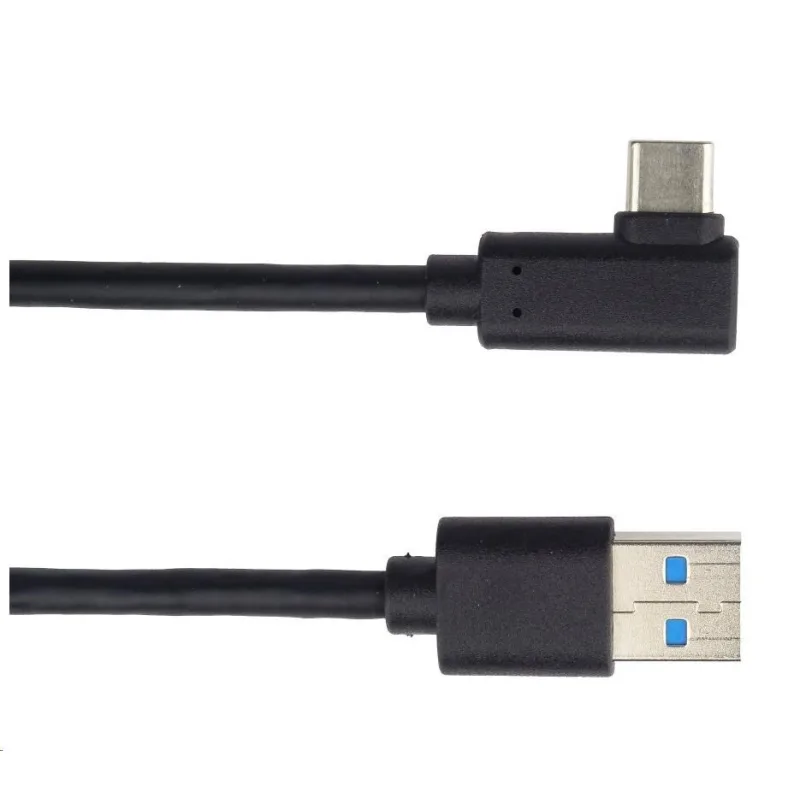 PREMIUMCORD Kábel USB typ C/ M so zahnutým konektorom 90° - USB 3.0 A/ M,…
