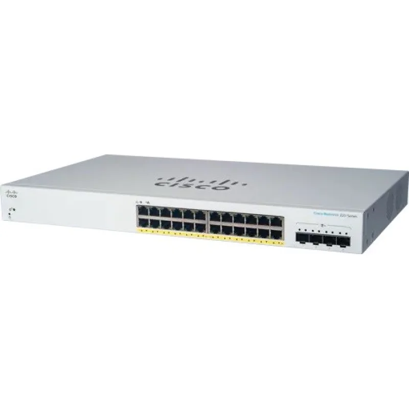 Cisco switch CBS220-24FP-4X (24xGbE, 4xSFP+, 24xPoE+, 382W) - REFRESH…
