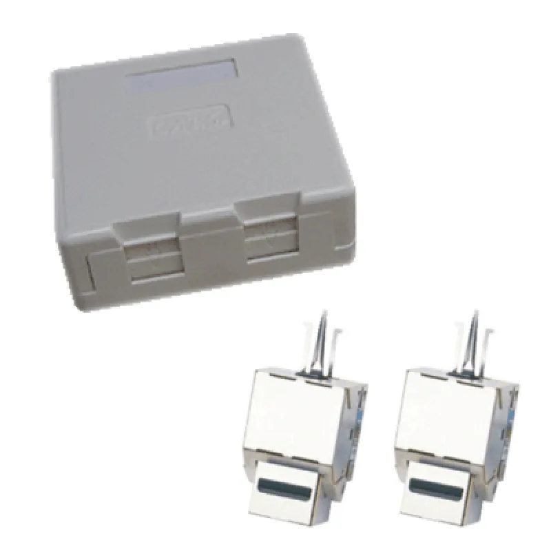 Dvojzásuvka CAT5E STP 2xRJ45 na omietku protiprach. 2338