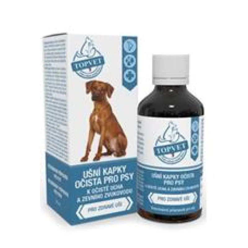 Ušní kapky očista pro psy TOPVET 50ml