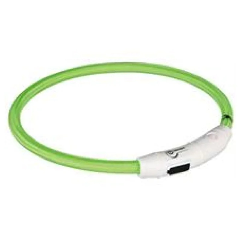 Svítící kroužek USB na krk (L-XL) 65 cm zelená