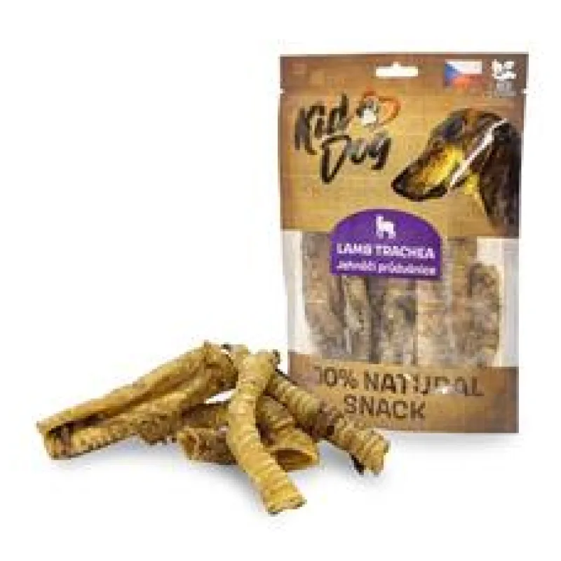 KIDDOG 100% Natural Snack, jehněčí průdušnice (hrtan) 10 - 12 cm 100g