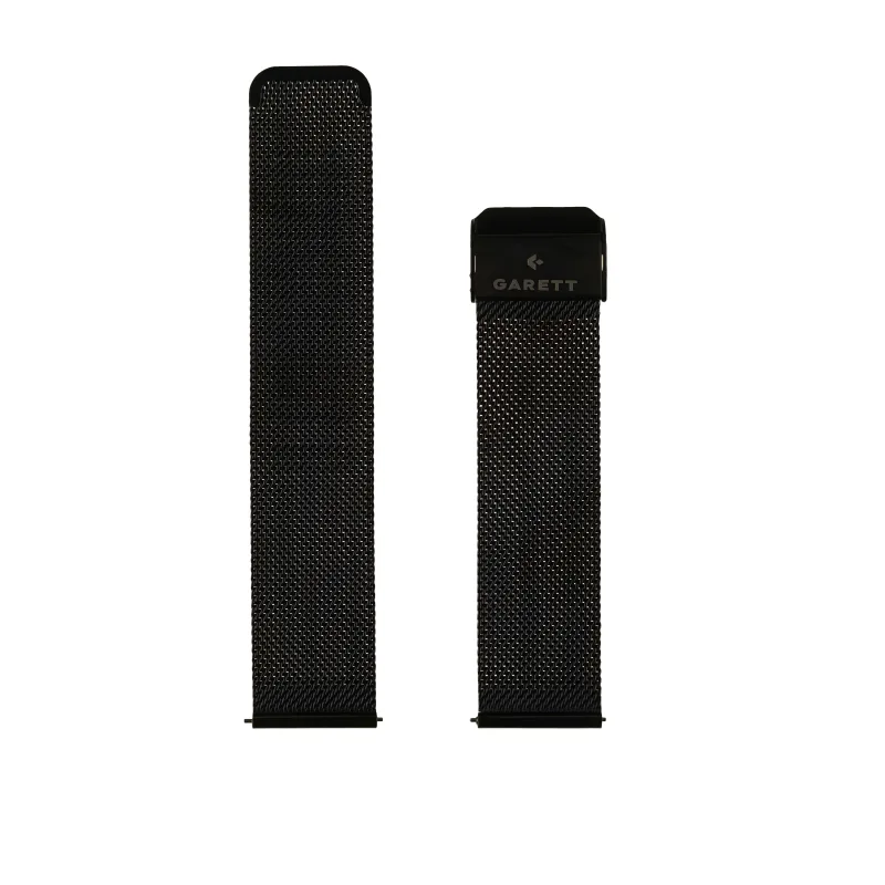Garett univerzální řemínek 22 mm, černý kovový, typ Mesh STRAP_BLK_STL…