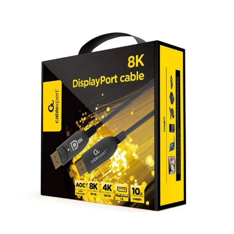 Gembird kábel DisplayPort (M - M), 8K, aktívny, optický (AOC),…
