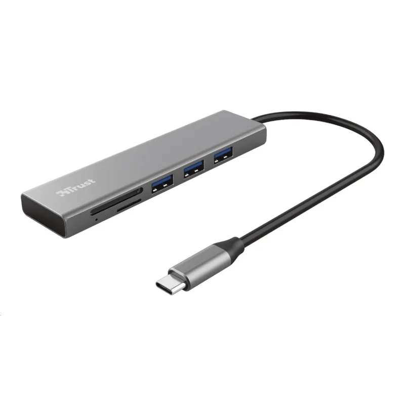 Rozbočovač TRUST HALYX, rýchly rozbočovač USB-C a čítačka kariet 24191