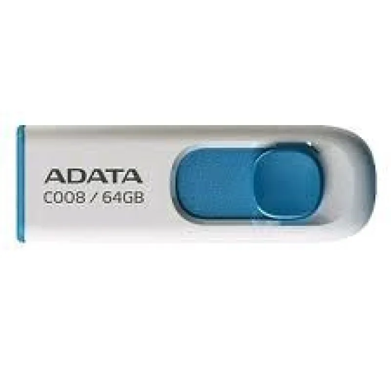 ADATA Flash Disk 64GB C008, USB 2.0 Klasická, biela AC008-64G-RWE