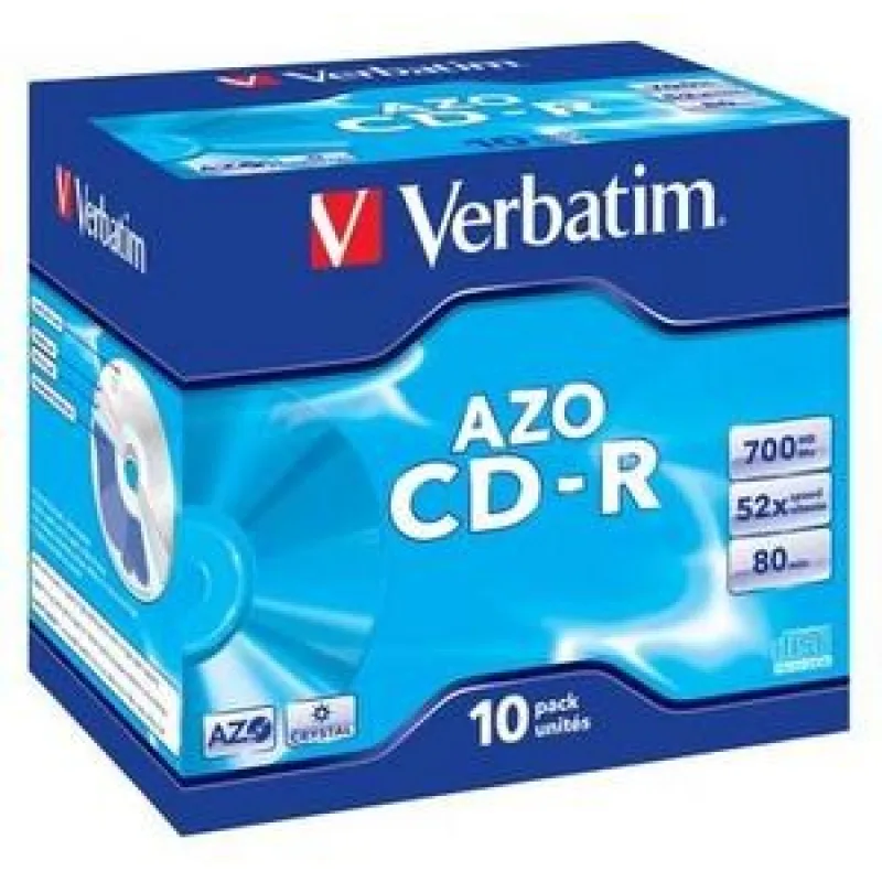 VERBATIM CD-R(10-Pack)Jewel/ Crystal/ DLP/ 52x/ 700MB 43327