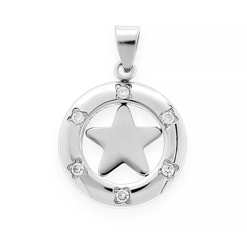 MPM Dámský ocelový nerezový přívěsek se zirkony Starlight - stříbrné barvy SPD.6703