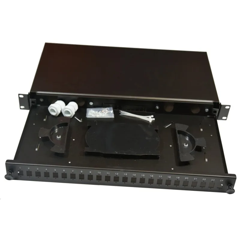 Optická vana výsuvná 1U, 24x SC simplex (24x LC duplex, 24x E2000)…