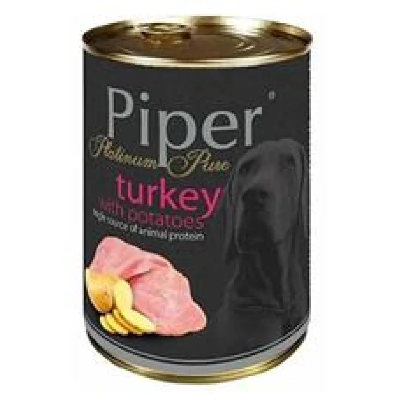 PIPER PLATINUM PURE krůta s bramborami, konzerva pro psy 400 g