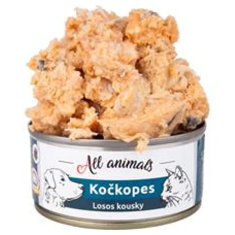 ALL ANIMALS Kočkopes konz. Losos kousky 200g