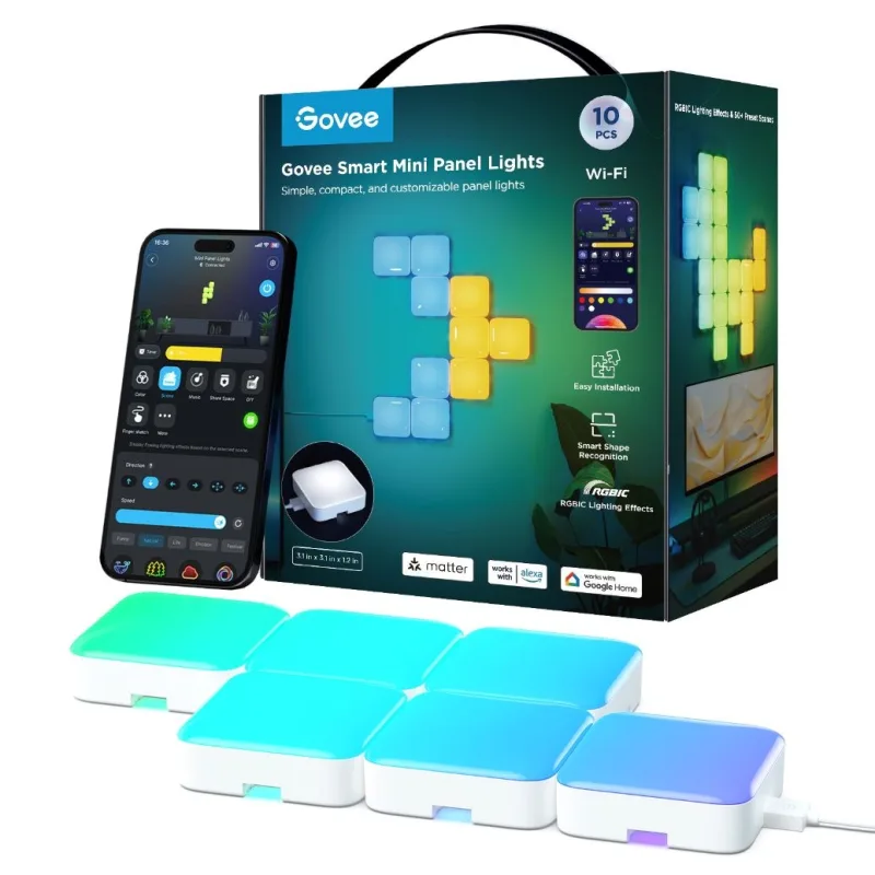 Govee Smart mini RGBIC panely Matter - 10ks H8069C01