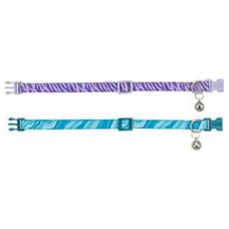 Obojek pro kočky, batika, s rolničkou, různé barvy 1 ks