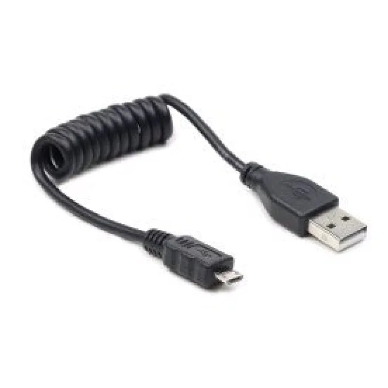 Kábel CABLEXPERT USB A Male/Micro B Male 2.0, 60cm, Black, kroucený CC…