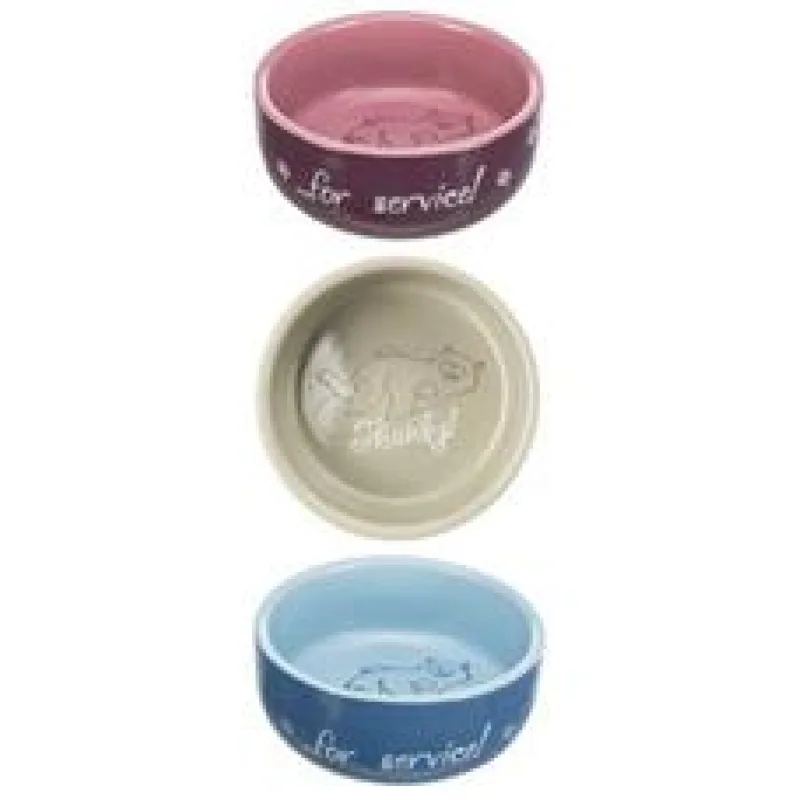 Keramická miska barevná s ležící kočkou 300ml/11cm 1 ks - barva různá