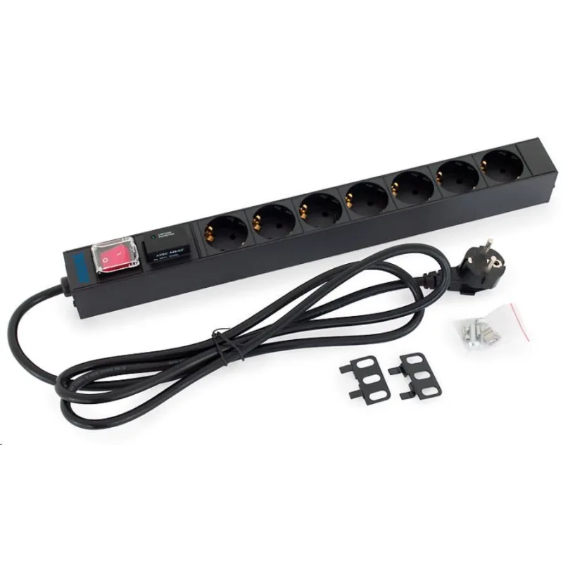 TRITON 19" distribučný panel 1U; 7 x zásuvka DIN, max. 16 A; kábel 3 x 1…