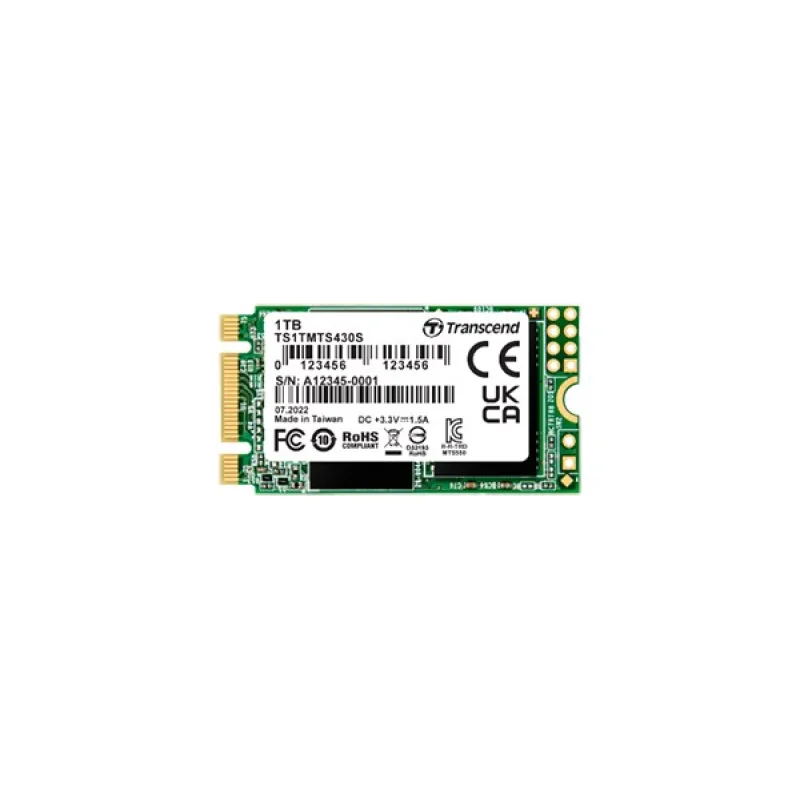TRANSCEND SSD M.2 430S 1TB, M.2 2242 SSD, SATA3 B+M Key, TLC…