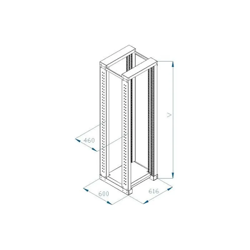 19" montážny rám TRITON 42U, dvojdielny, hĺbka 600 mm RSX-42-XD6-CXX-A1
