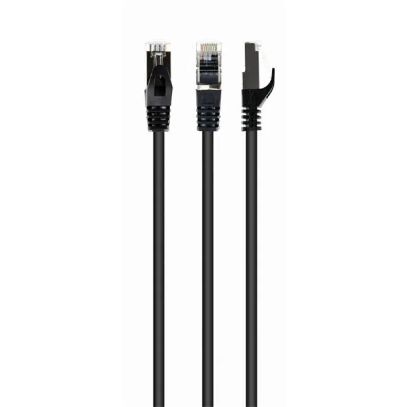 Gembird patch kábel S/FTP Cat. 6A LSZH, 15 m, čierny PP6A-LSZHCU-BK-15M