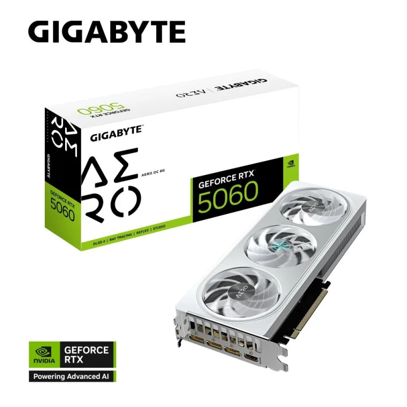 GIGABYTE VGA NVIDIA GeForce RTX 5060 AERO OC 8G, 8G GDDR7, 3xDP, …