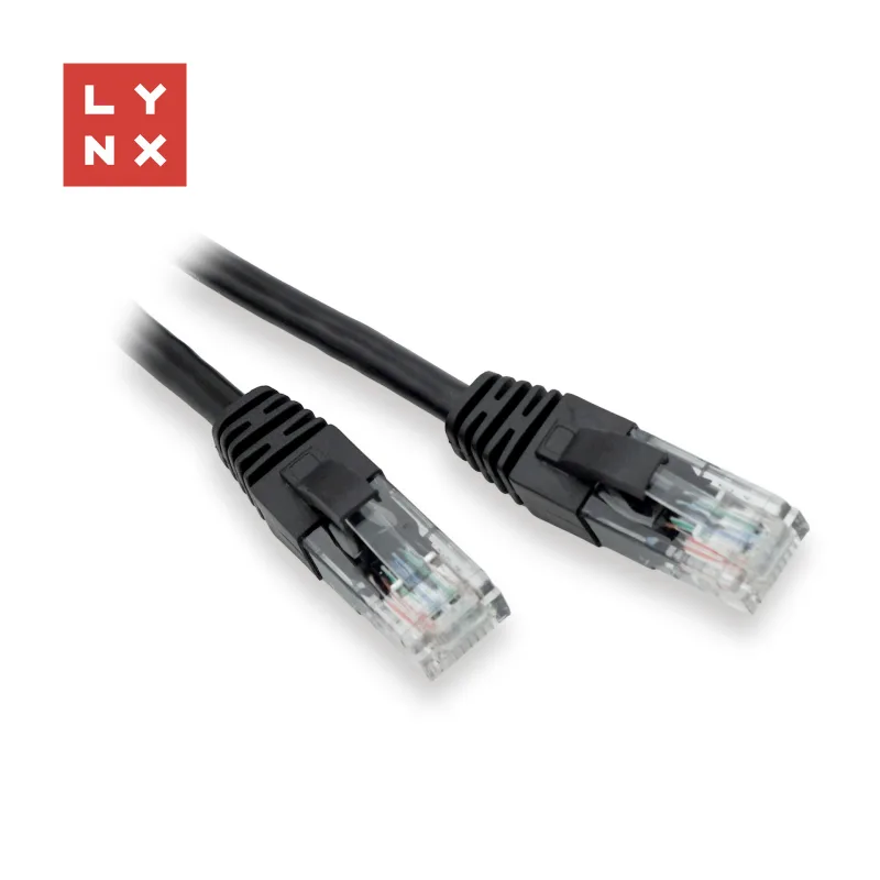 LYNX UTP patch kabel Cat5e, PVC, CCA, 5m, černý LX-UTP5E-050-BLACK