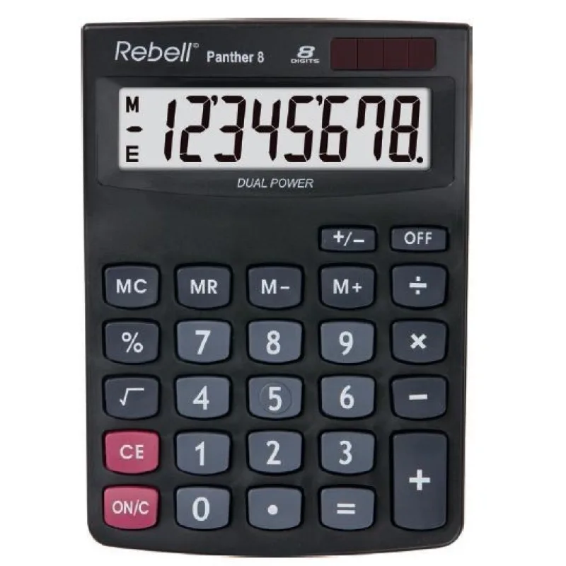REBELL kalkulačka - Panther 8 - černá RE-Panther 8 BX