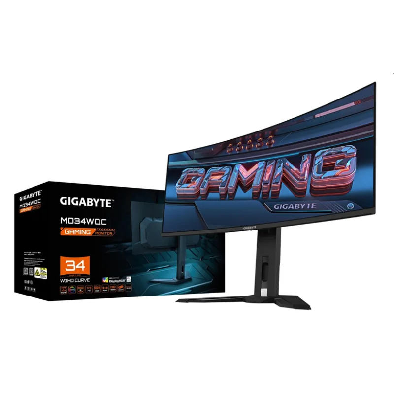 GIGABYTE LCD MO34WQC GAMING Monitor 34" WQHD 3440x1440, OLED 1800R, 175Hz…
