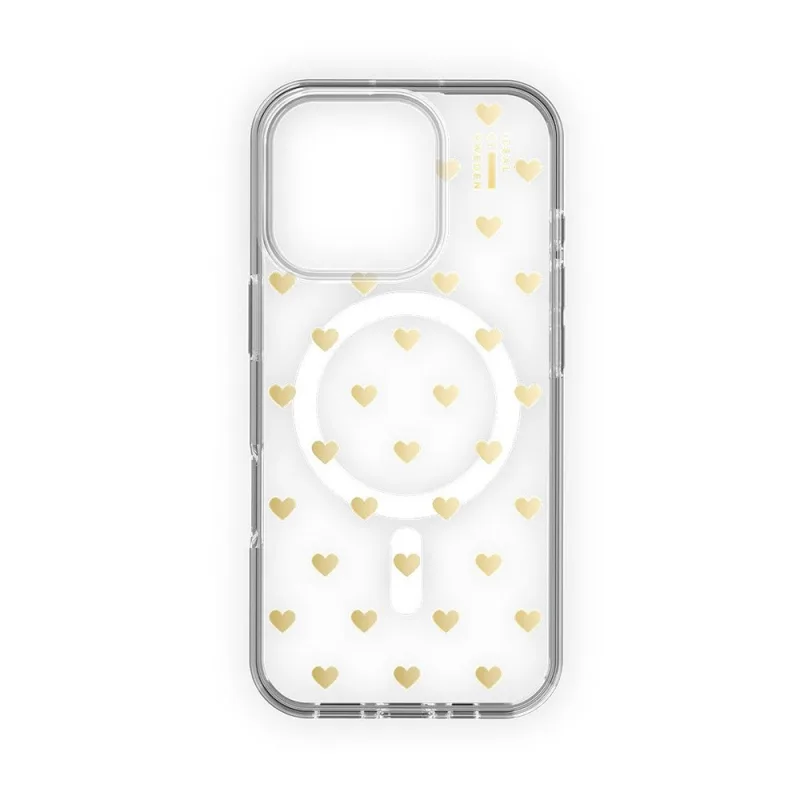 iDeal Fashion Clear Case MagSafe iPhone 16 Pro Golden Hearts IDCLCMS…