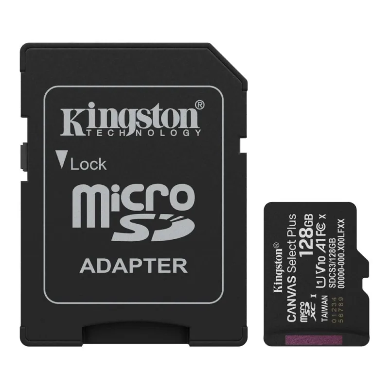 Kingston Canvas Select Plus/ Micro SDXC/ 128GB/ UHS-I U1 / Class 10/ +…