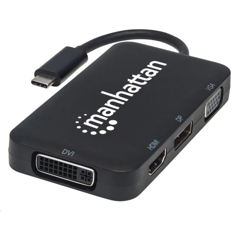 MANHATTAN USB-C na HDMI/ DP/ VGA/ DVI dokovacia stanica 152600