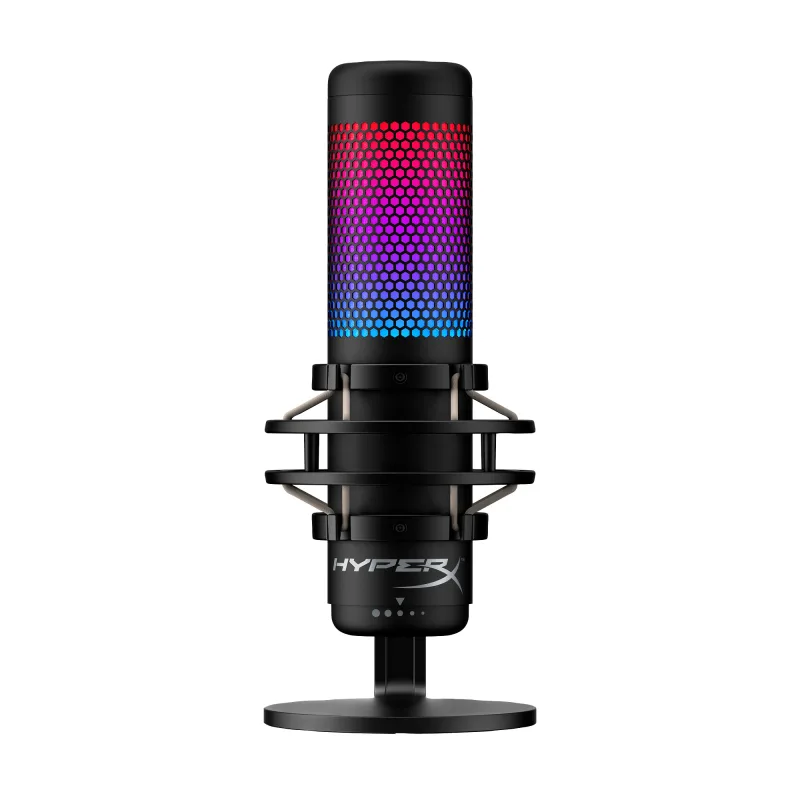 HyperX QuadCast S - USB Microphone (Black-Grey) - RGB Lighting…