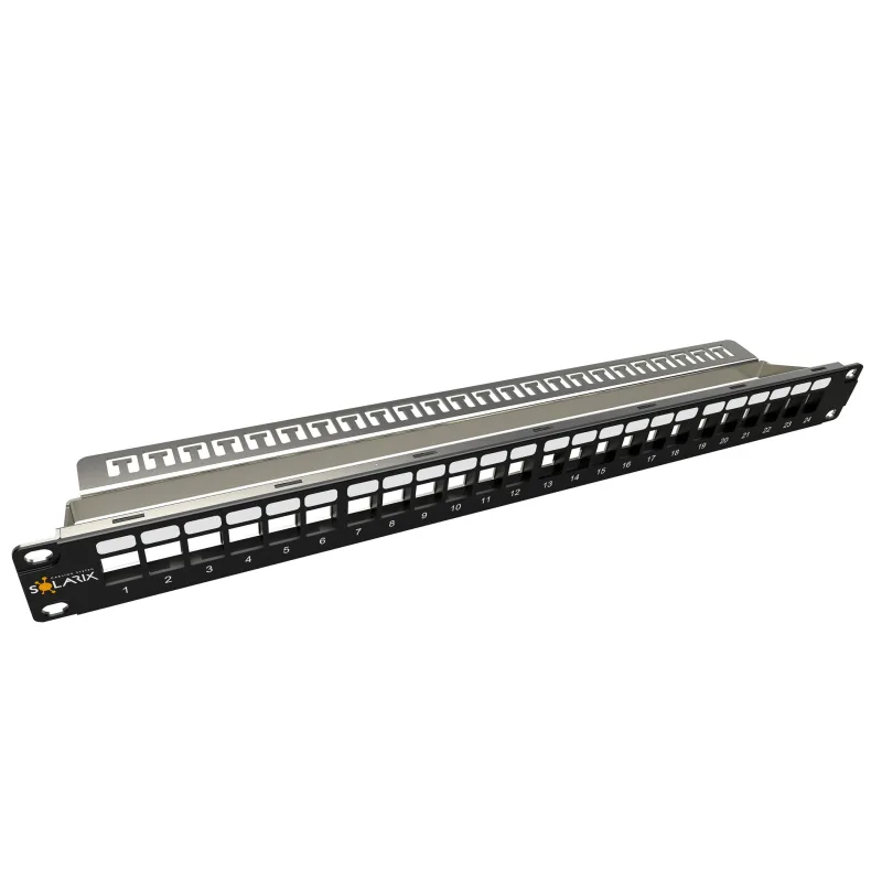 19" modulárny neosadený patch panel Solarix 24 portov 1U SX24M-0-STP-BK…