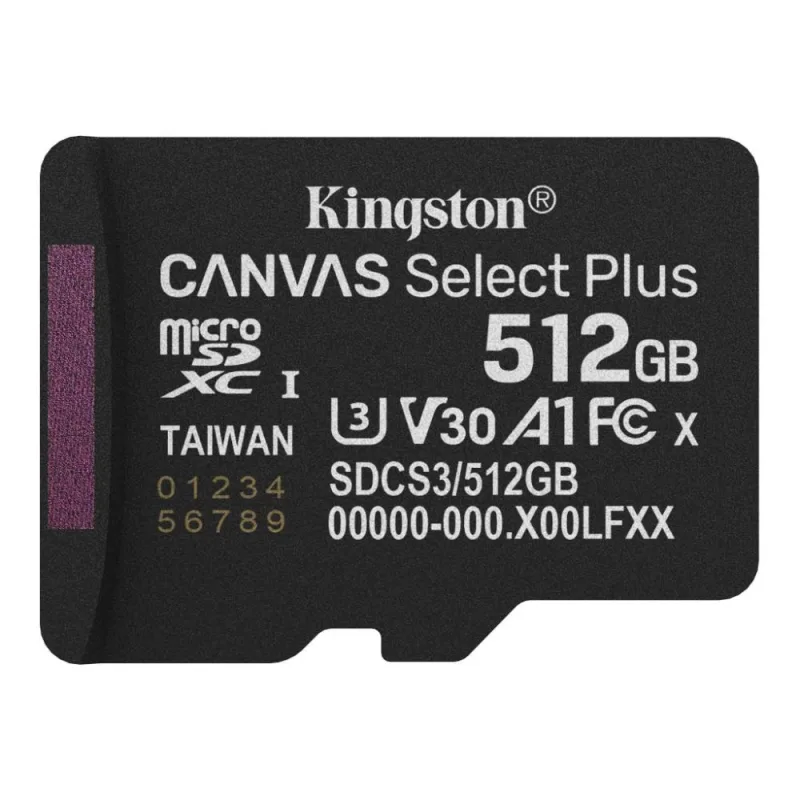 Kingston Canvas Select Plus/ Micro SDXC/ 512GB/ UHS-I U3 / Class 10 SDCS3…
